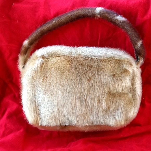 Vintage Purse natural fur shoulder Bag - Picture 1 of 13